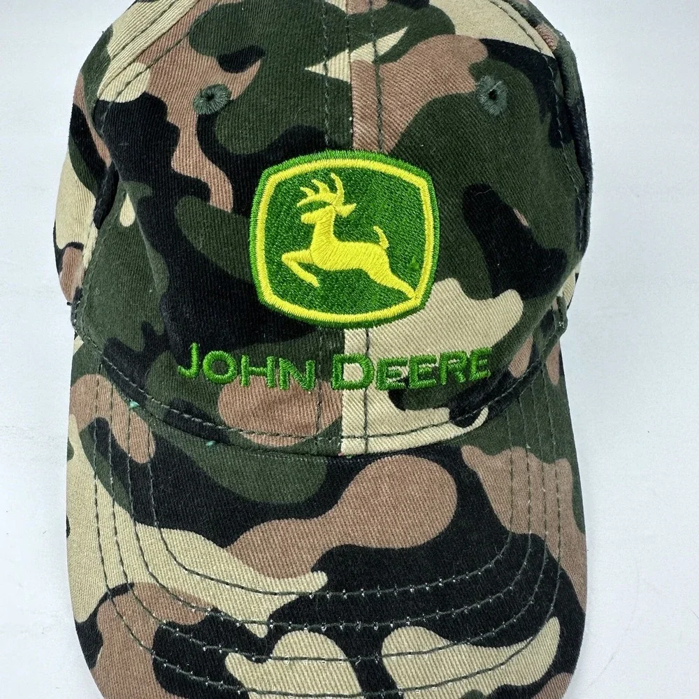 John Deere Hat Cap Camo TODDLER One Size Kids Green Adjustable Strapback